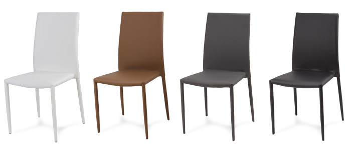 nowoczesne krzesło z ekoskóry na metalowych nogach do jadalni restauracji