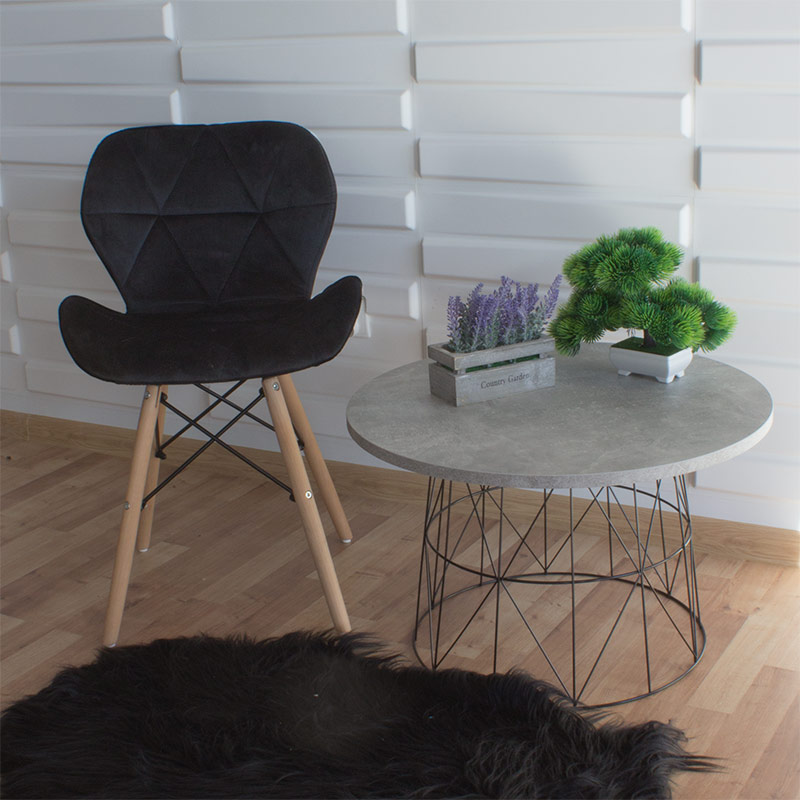 krzesło czarne welur nowoczesne
