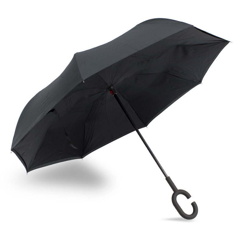 parasolka czarna nowoczesna odwrotnie otwierana