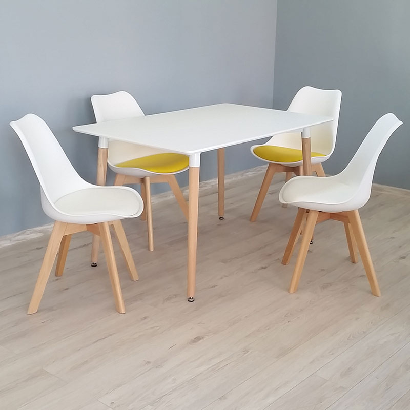nowoczesny stół kuchenny do jadalni biały drewniany