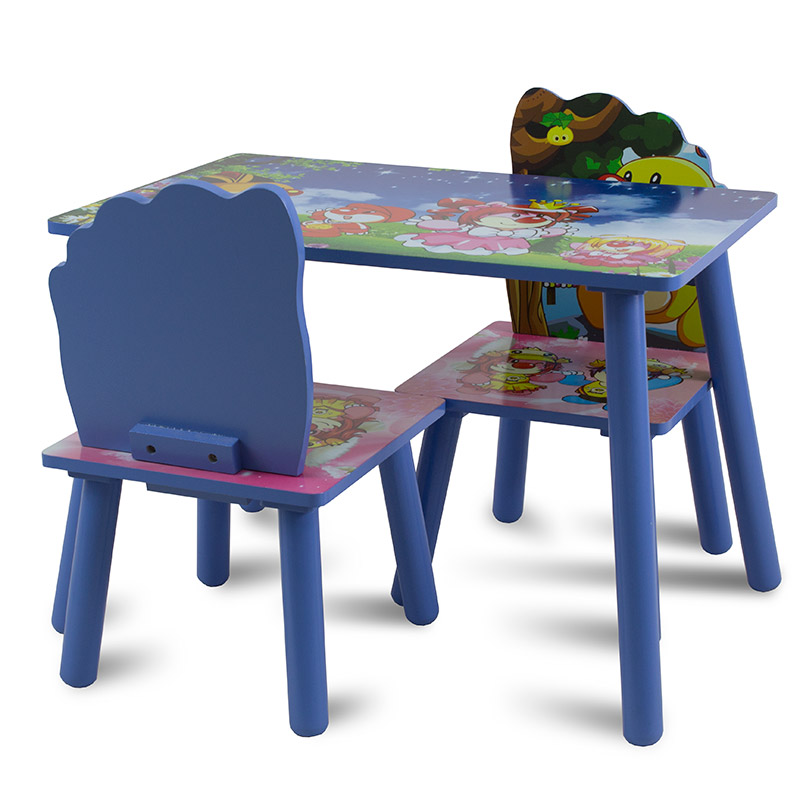zestaw dziecięcy stół krzesła drewiany kolorowy