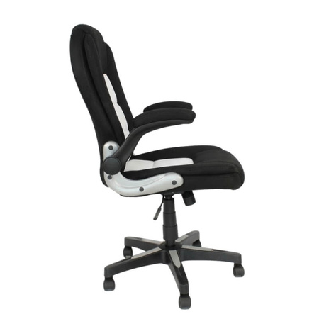 Krzesło obrotowe do biurka L204B-W – siateczkowe, czarno-białe, młodzieżowe