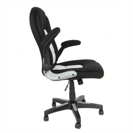 Krzesło obrotowe do biurka L204B-W – siateczkowe, czarno-białe, młodzieżowe