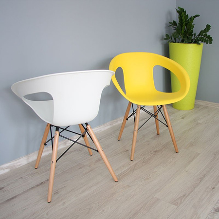 Krzesło nowoczesne na drewnianych bukowych nogach stylowe do salonu kuchni czarne 232