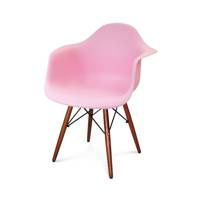 Krzesło nowoczesne stylowe na drewnianych wenge nogach do salonu restauracji różowe 211 AB / TA