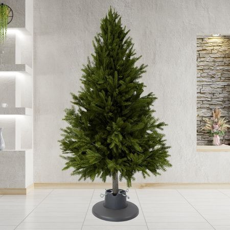 Stojak na choinkę H5110S – srebrno-szary, z pojemnikiem na wodę, dla drzewka do 2,1 m