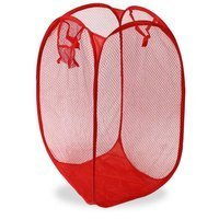 Kosz tekstylny z siatki z rączkami do przechowywania zabawek poliester czerwony M-23-07