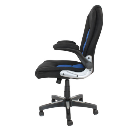 Krzesło do biurka L204B-BL – obrotowe młodzieżowe, czarno-niebieskie, siateczkowe