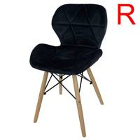 Krzesło na drewnianych bukowych nogach tapicerowane nowoczesne stylowe welurowe do salonu biura czarne 024V-B-BW