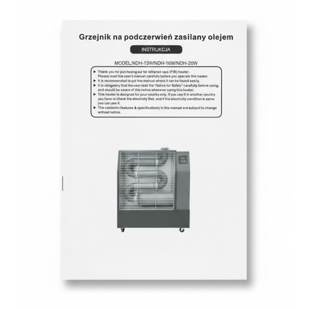 Nagrzewnica olejowa na podczerwień NDH-16KW – promiennik 16 kW
