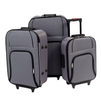 Duże szare walizki z tworzywa na kółkach do samolotu H23-015G komplet 3 szt. 19/23/27