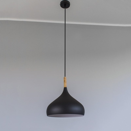 Lampa wisząca sufitowa zwis aluminiowa żyrandol retro czarna LD015B