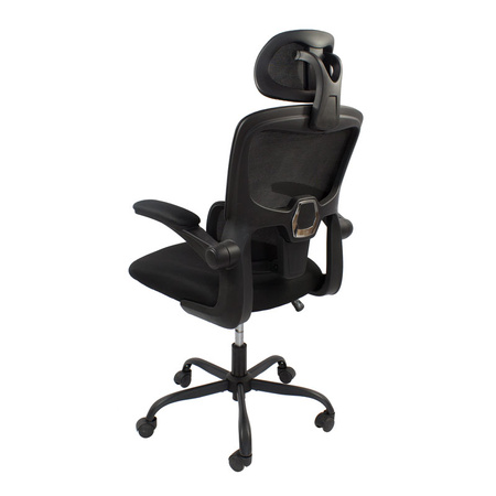 Fotel gamingowy czarny – ergonomiczny, siateczkowy, obrotowy z wysokim oparciem L038B