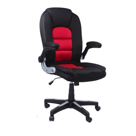 Krzesło gamingowe obrotowe – ergonomiczne krzesło dla gracza z podnoszonymi podłokietnikami, czerwone L204B-R Czarno/Czerwone