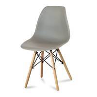 Krzesło nowoczesne na drewnianych bukowych nogach stylowe do salonu ciemno szare 212 AB