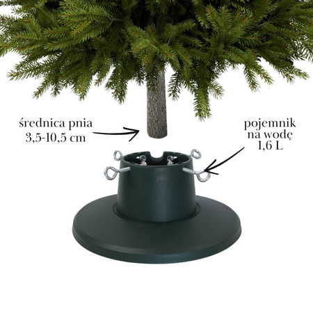 Stojak pod choinkę zielony okrągły – stabilny plastikowy, do 2,2 m, H5116GR