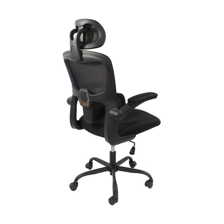 Fotel gamingowy czarny – ergonomiczny, siateczkowy, obrotowy z wysokim oparciem L038B