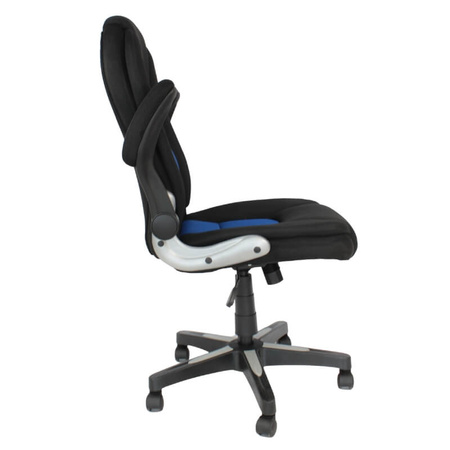 Krzesło do biurka L204B-BL – obrotowe młodzieżowe, czarno-niebieskie, siateczkowe