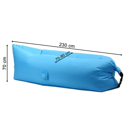 Lazy Bag Air dmuchana sofa materac powietrze leżak niebieski DS-100