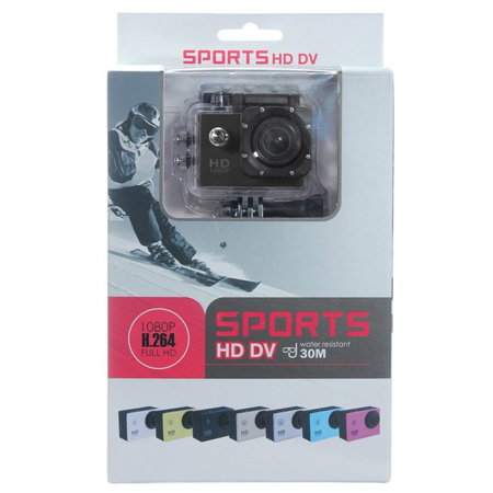 Kamera sportowa GO PRO z obudową wodoodporną z uchwytami FULL HD 1080p UC104425391-2 czarna 