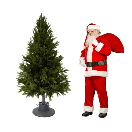 Stojak na choinkę H5110S – srebrno-szary, z pojemnikiem na wodę, dla drzewka do 2,1 m