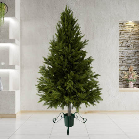 Metalowy stojak na choinkę zielony trójnóg, z pojemnikiem na wodę (do 2,1 m) H6303GR