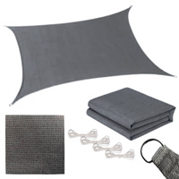 Żagiel przeciwsłoneczny ogrodowy 4x2 m – szary prostokątny zacieniacz na taras i balkon 180g, Z-P-24-G