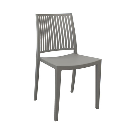 Szare krzesło ogrodowe z polipropylenu – nowoczesne, sztaplowane, do kuchni, jadalni, na taras 190G