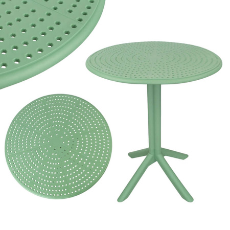 Zielony stolik ogrodowy, kawowy okrągły 60 cm –  na balkon i taras S175