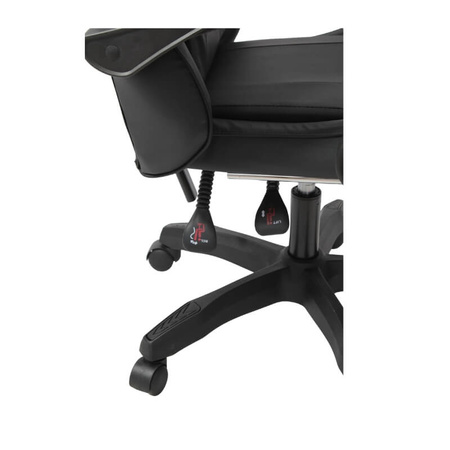 Fotel biurowy HILE LP209B-B – czarny, obrotowy z podnóżkiem, ergonomiczny fotel do pracy i relaksu
