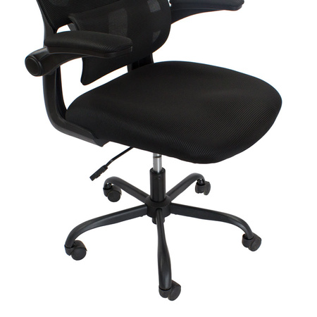 Fotel gamingowy czarny – ergonomiczny, siateczkowy, obrotowy z wysokim oparciem L038B