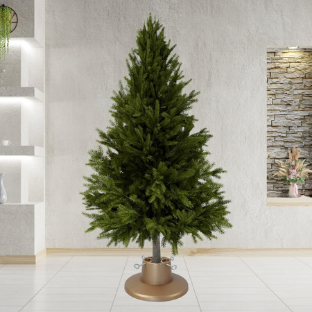 Stojak na choinkę H5110GO – złoty stojak z pojemnikiem na wodę, dla drzewek do 2,1 m