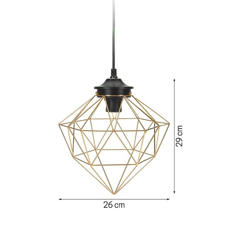 Lampa wisząca złota druciak z metalu w złotym kolorze diament - XX5620