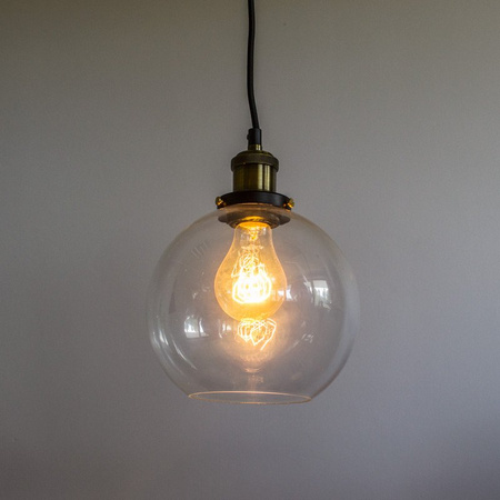 Lampa wisząca sufitowa zwis szklana żyrandol retro transparentna BL021