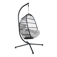 Huśtawka, kosz ogrodowy, GNIAZDO czarny na taras KW231B