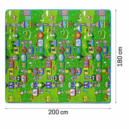 Mata dziecięca edukacyjna do leżenia ulica 180 cm x 200 cm gr. - 1,0 cm M-32-04