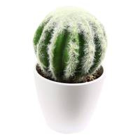 Kaktus sztuczna roślina kwiat w białej doniczce do salonu industrialna zielony DFS010-3