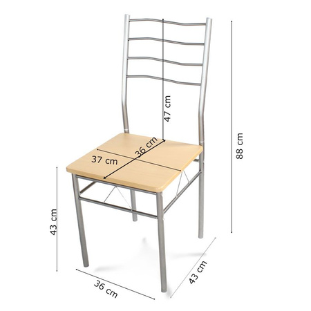 Zestaw stół + 4 krzesła kuchenny do jadalni kuchni nowoczesny X001W 120cm x 70cm