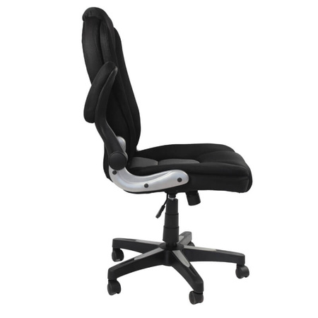 Krzesło biurowe obrotowe HILE L204B-G – ergonomiczne do biurka, czarno-szare siateczkowe z podnoszonymi podłokietnikami