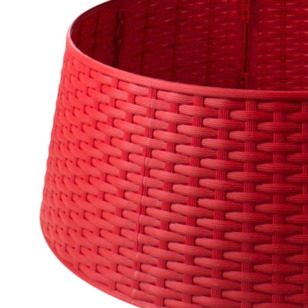 Osłona pod choinkę śr.65cm wys. 23cm koszowa, składana osłona na stojak choinkowy, czerwona H2203-23R