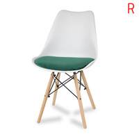 Krzesło z welurową zieloną poduszką na drewnianych bukowych nogach nowoczesne białe 053W-GR