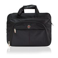 Funkcjonalna torba na laptopa biznesowa czarna ze wzmocnioną przegrodą 16' poliester UC824007