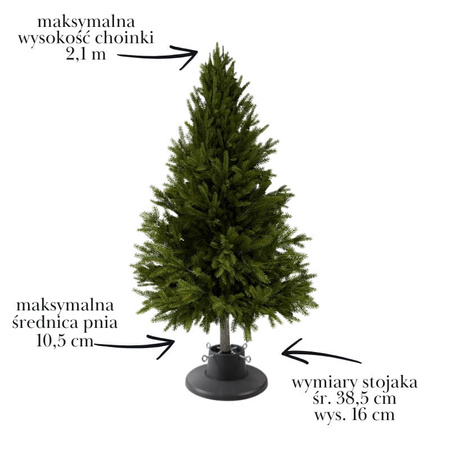 Stojak na choinkę – szary, pojemnik na wodę, dla drzewek do 2,1 m H5110G