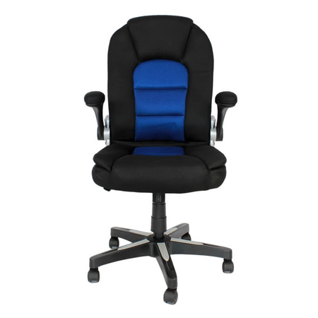 Krzesło do biurka L204B-BL – obrotowe młodzieżowe, czarno-niebieskie, siateczkowe
