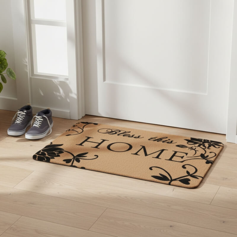 Wycieraczka tekstylna H24040-4 60×40 cm „Bless this HOME” przed drzwiami