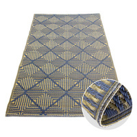 Dywan z tworzywa sztucznego 90cm x 150cm Złoto-szary