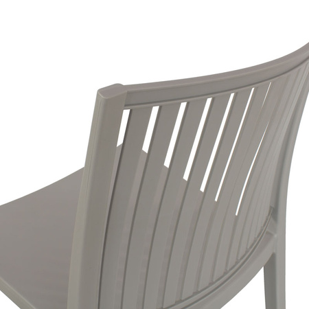 Szare krzesło ogrodowe z polipropylenu – nowoczesne, sztaplowane, do kuchni, jadalni, na taras 190G