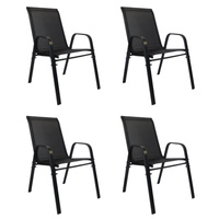 Zestaw 4 szt. krzeseł ogrodowych w kolorze czarnym H23012K-1