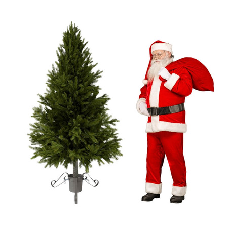 Stojak na choinkę – srebrny metalowy trójnóg z pojemnikiem na wodę, do 2,1 m H6303G