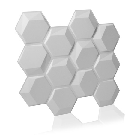 Panel ścienny dekoracjny na ścianę 3D z włókniny ozdobny biały HEXAGON